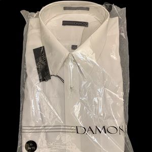 Shirt 👔 Point Collar Solid color poplin dress shirt 16 34/35) Damon